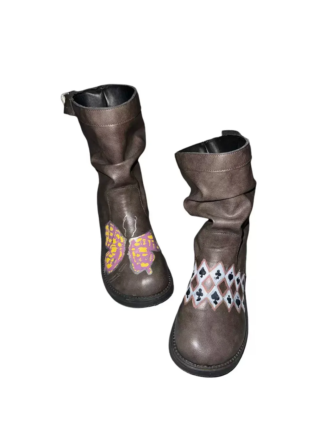 Carol's here | Hand-Painted Leather Western Ankle Boots