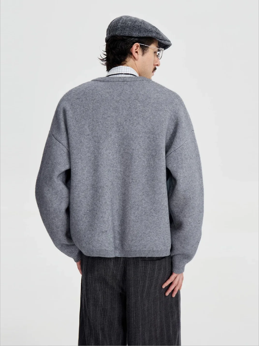 OPENFLY | Argyle Contrast Loose Knit Cardigan
