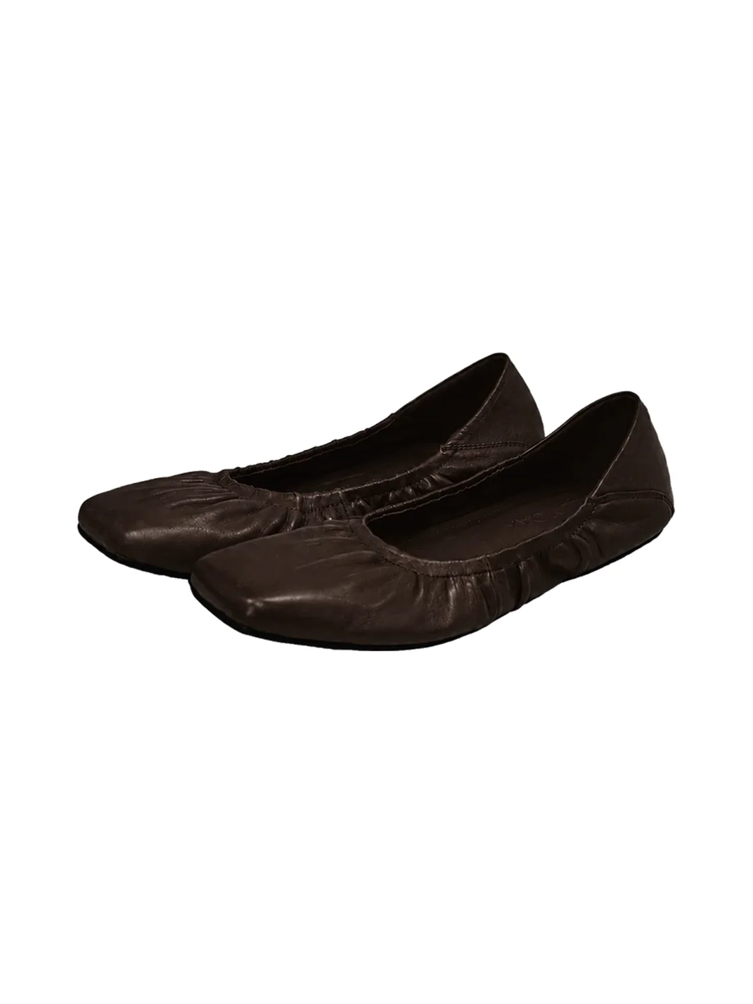 Selly Oak | Square-Toe Ruched Lambskin Ballet Flats