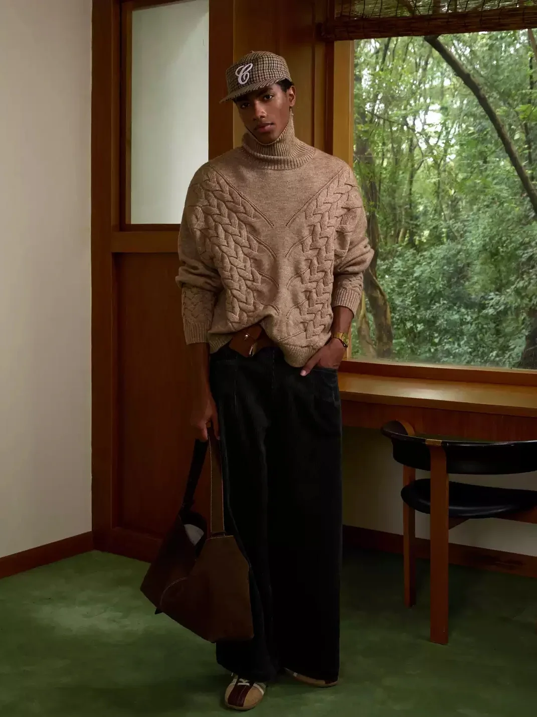 OPENFLY | Symmetrical Cable Knit Turtleneck Sweater