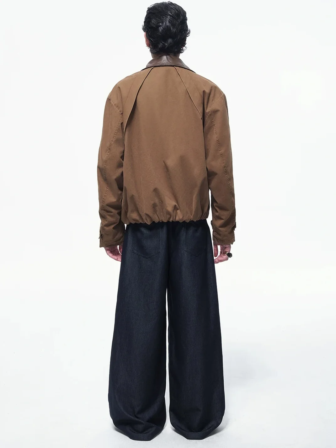 OPENFLY | Pleated Wide Leg Denim Pants