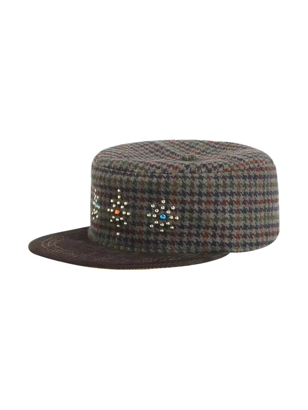 OPENFLY | Studded Houndstooth Corduroy-Brim Baseball Cap