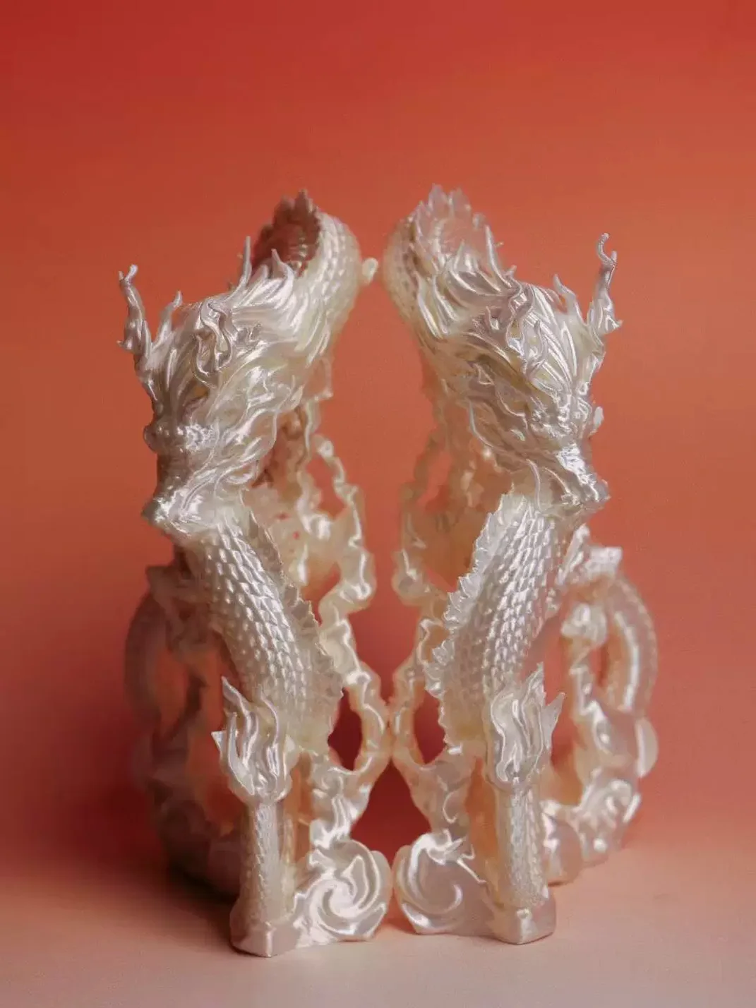 Piloud | 3D Printed Silver Dragon Ornament