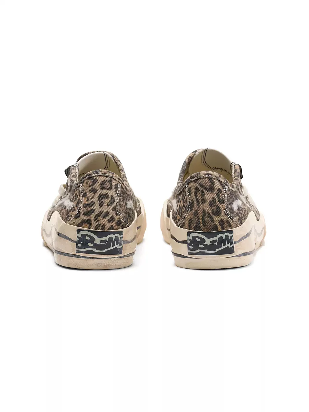 BBIMP | Leopard Print Distressed Low Top Canvas Sneakers