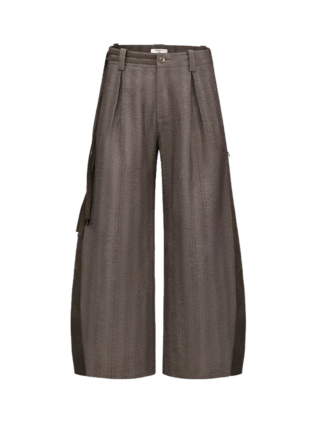 OPENFLY | Deconstructed Double-Pleat Wide-Leg Pants