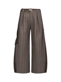 OPENFLY | Deconstructed Double-Pleat Wide-Leg Pants