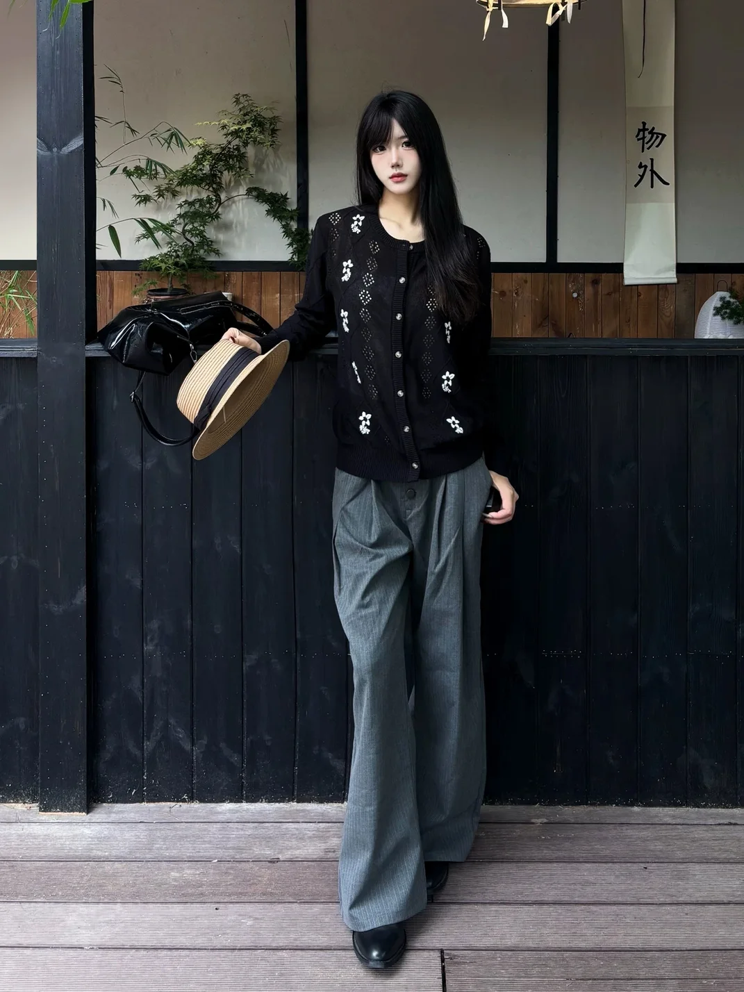 OPENFLY | Openwork Embroidered Short Sleeve Polo Cardigan