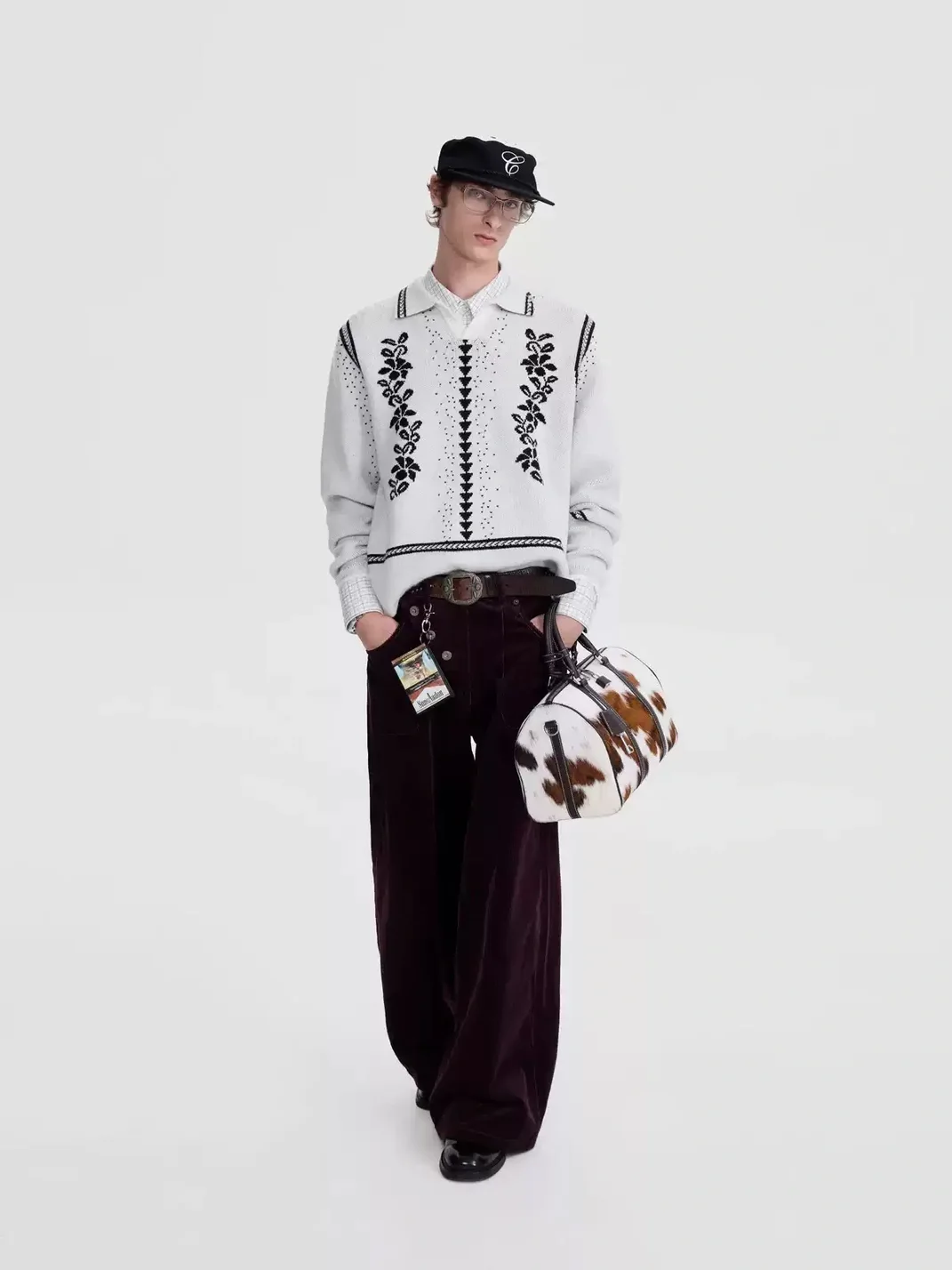 OPENFLY | Retro Corduroy Asymmetric Button Wide-Leg Pants