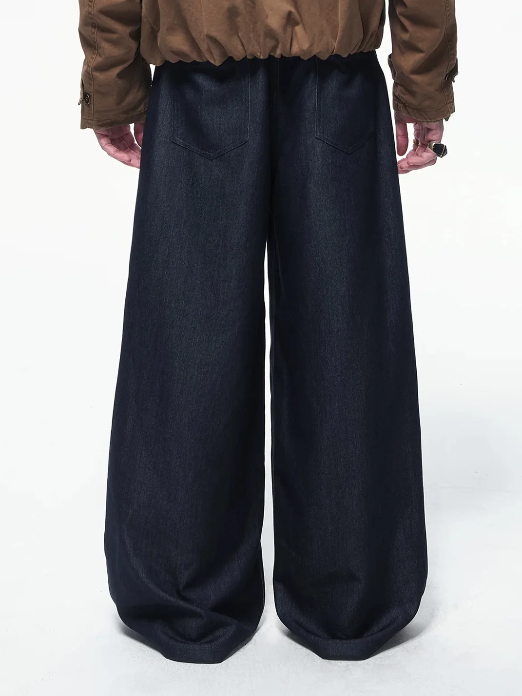 OPENFLY | Pleated Wide Leg Denim Pants