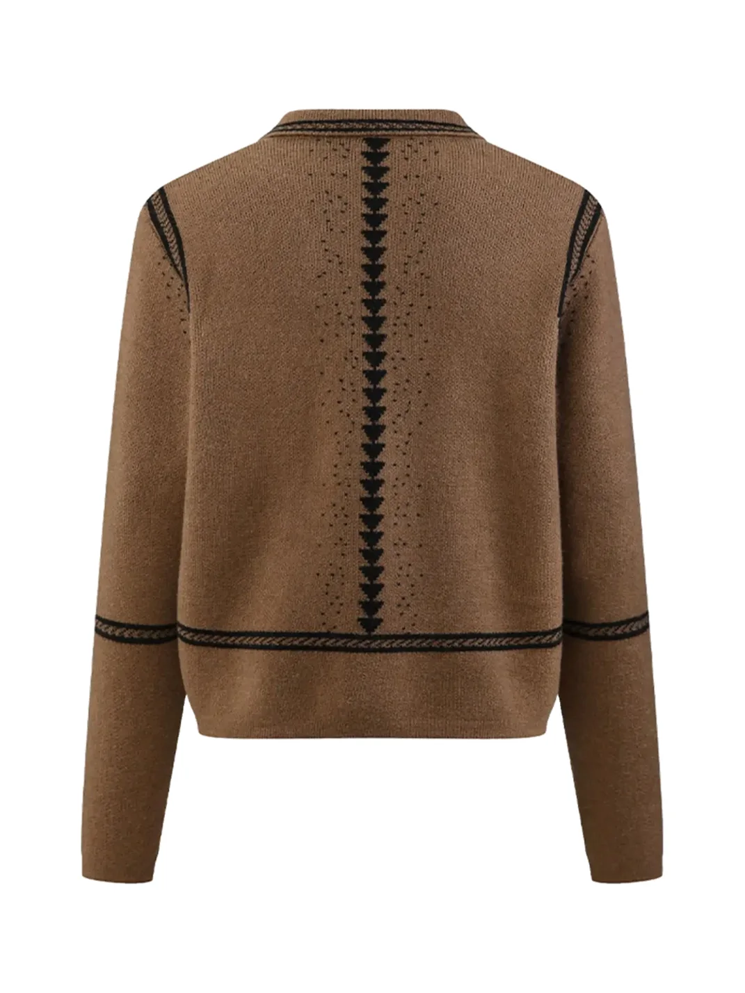 OPENFLY | Vintage Vine Jacquard Polo Collar Sweater
