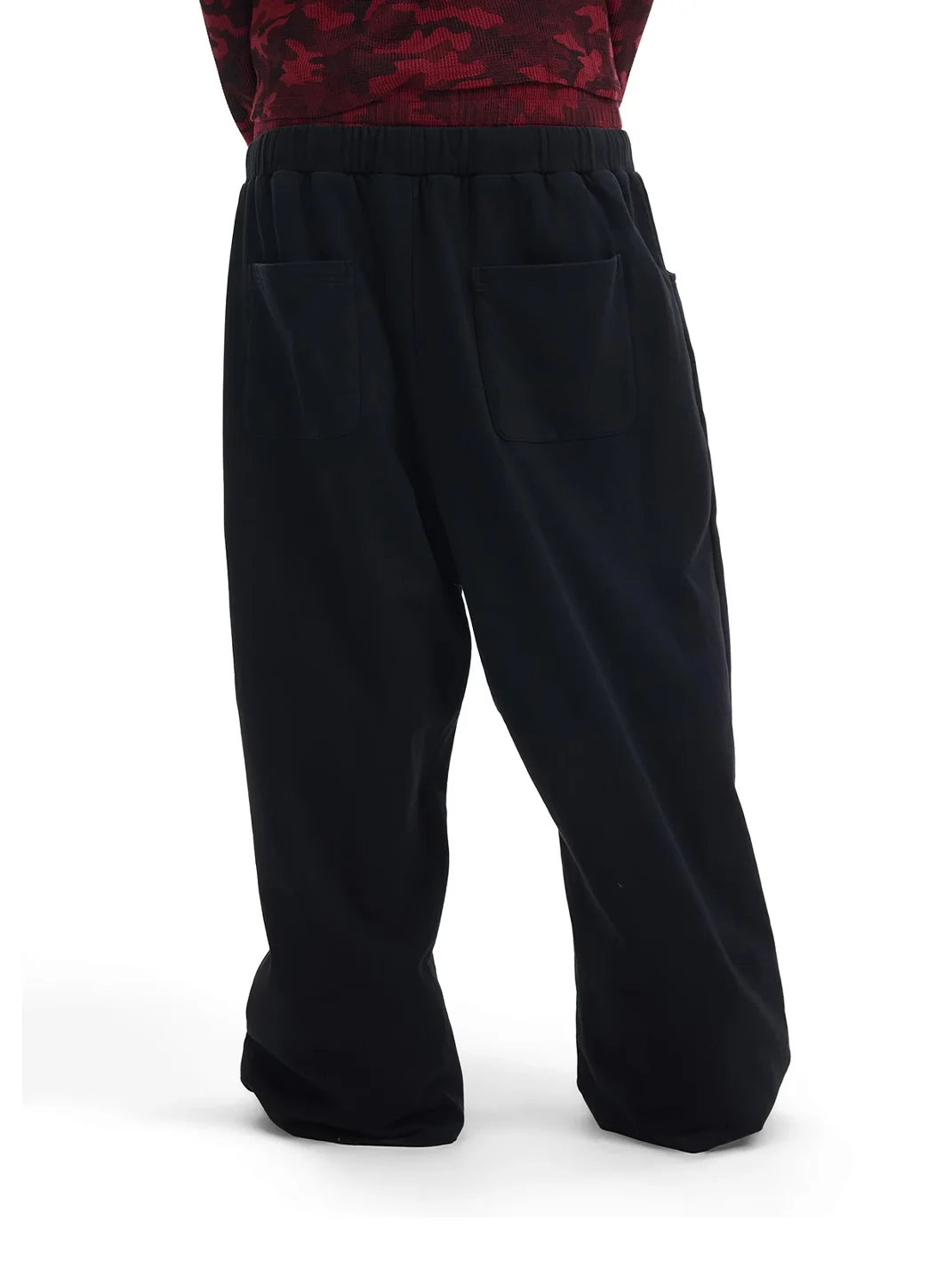 NumbAsia | Red Camouflage Distressed Baggy Sweatpants