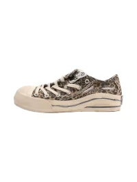 BBIMP | Leopard Print Distressed Low Top Canvas Sneakers