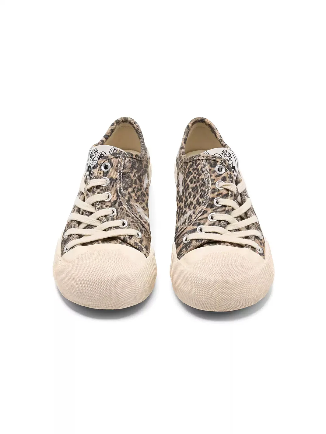 BBIMP | Leopard Print Distressed Low Top Canvas Sneakers