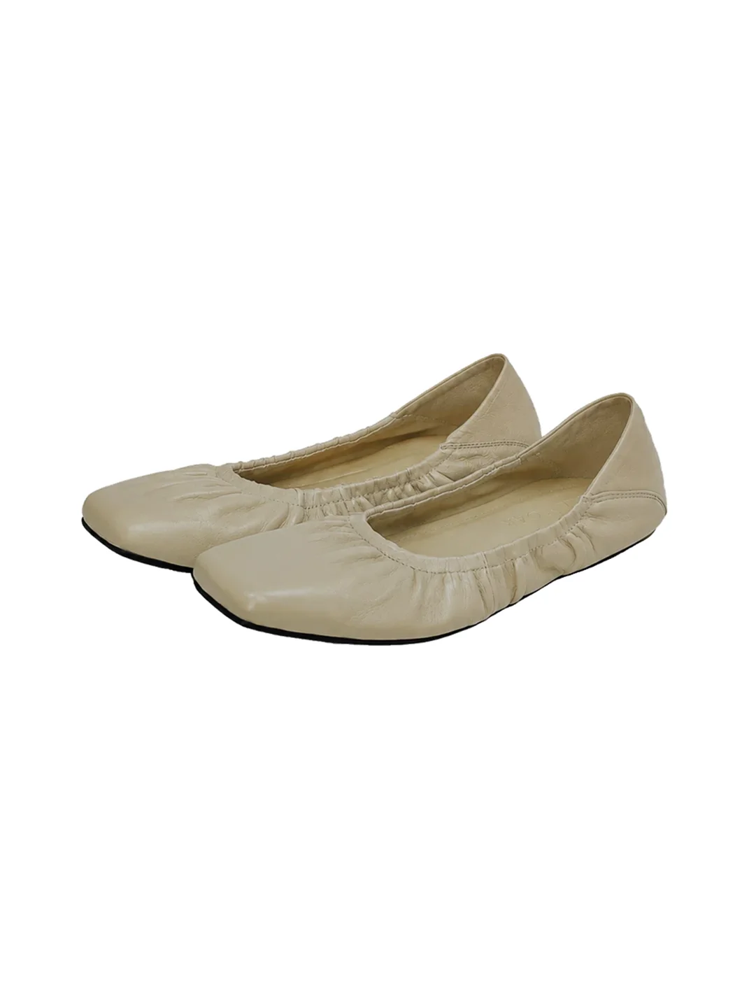 Selly Oak | Square-Toe Ruched Lambskin Ballet Flats