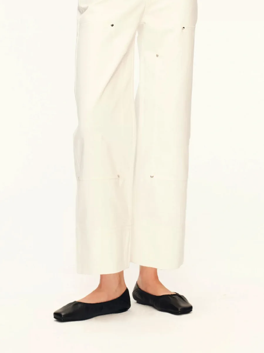 Selly Oak | Square-Toe Ruched Lambskin Ballet Flats - 2