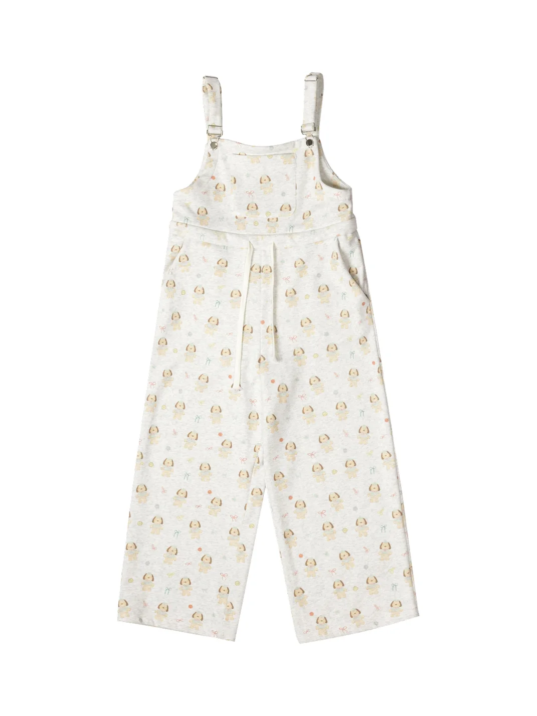 OhTODOG | Puppy Print Drawstring Wide Leg Overalls