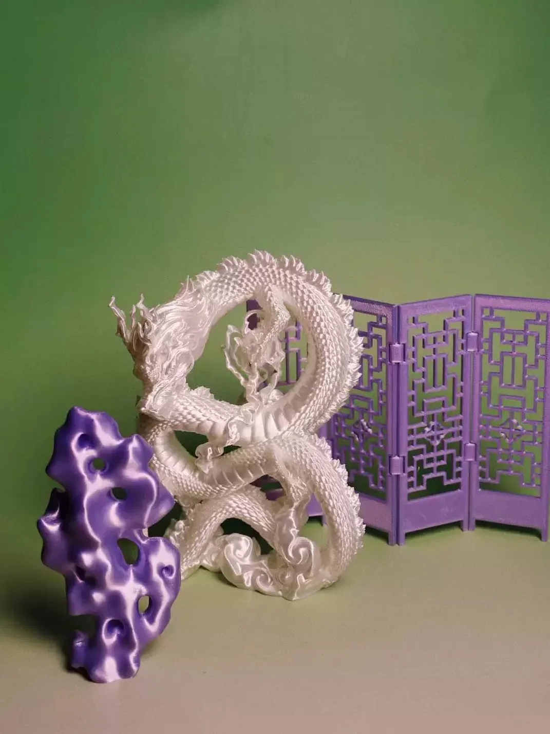 Piloud | 3D Printed Silver Dragon Ornament