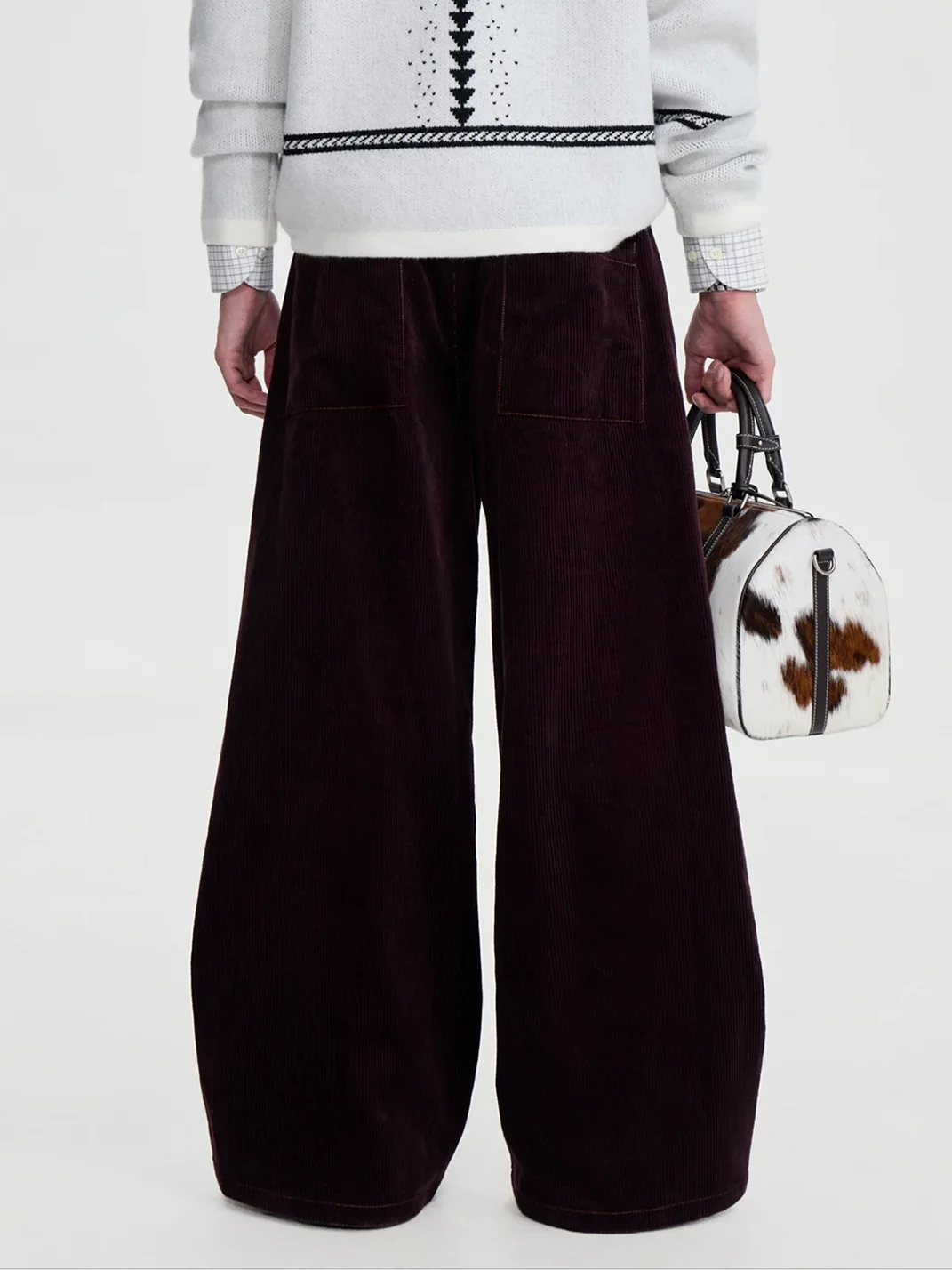 OPENFLY | Retro Corduroy Asymmetric Button Wide-Leg Pants