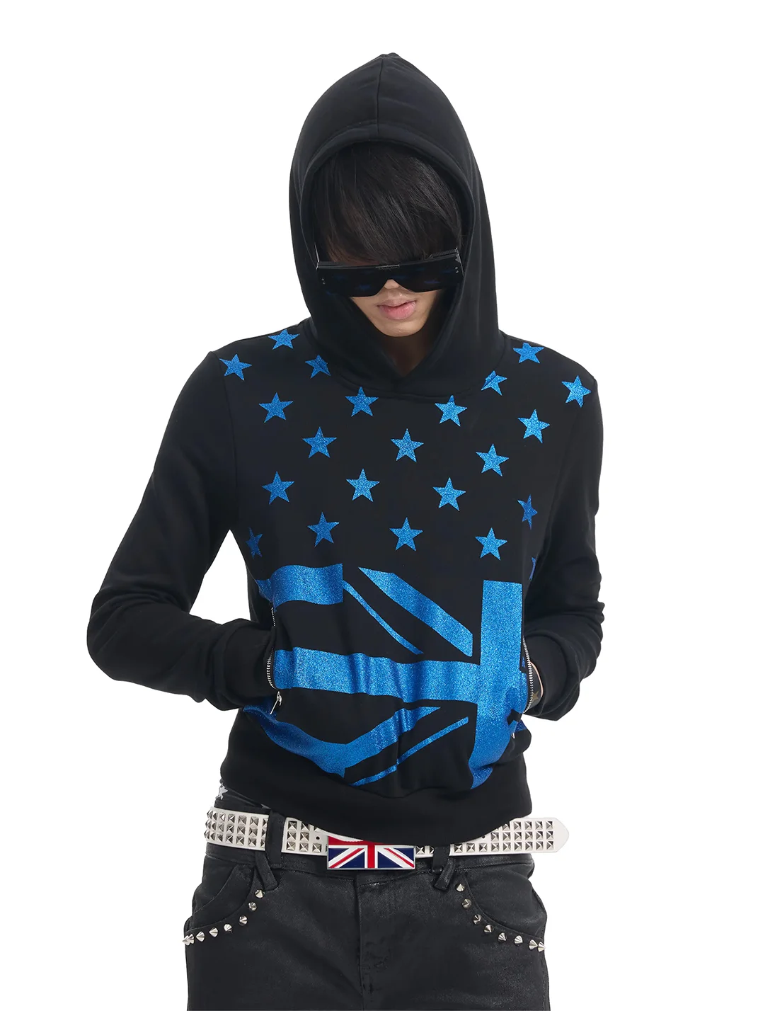 NumbAsia | Glitter Star Union Jack Fitted Hoodie