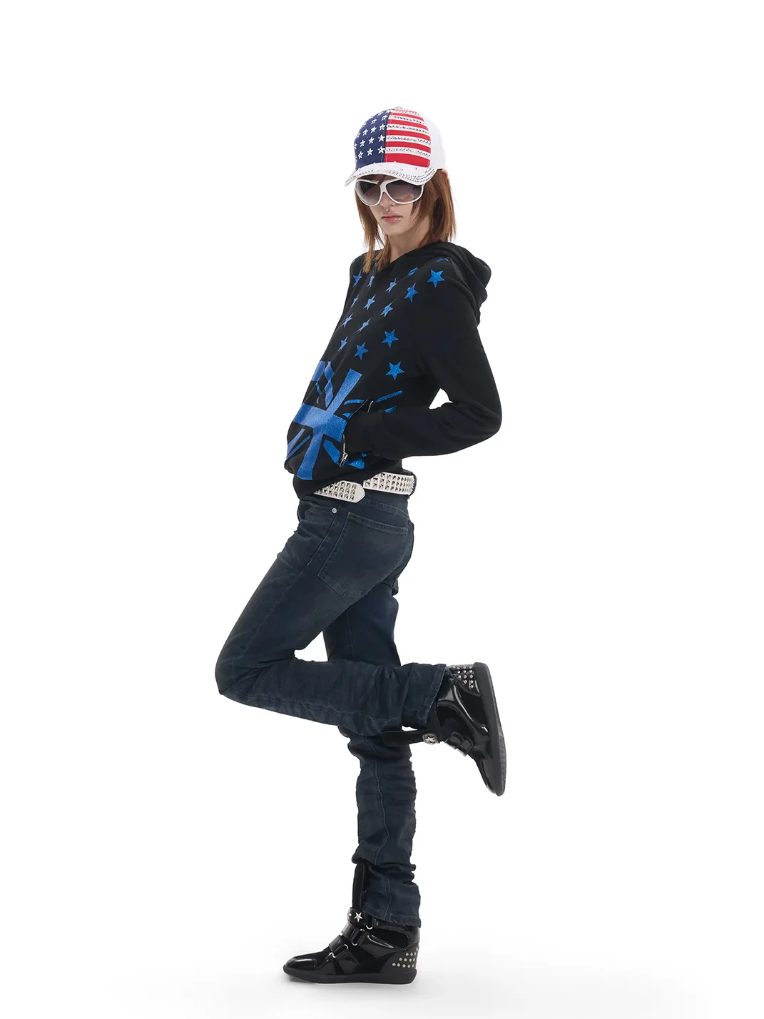 NumbAsia | Glitter Star Union Jack Fitted Hoodie