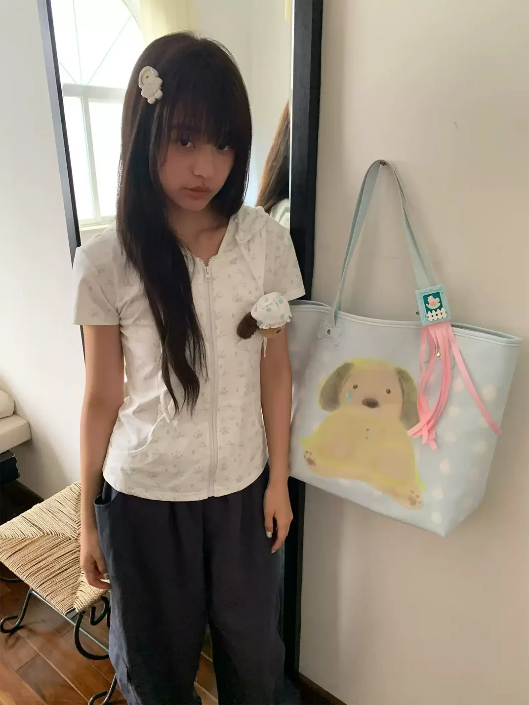 OhTODOG | Crying Puppy Raindrop Print Tote Bag
