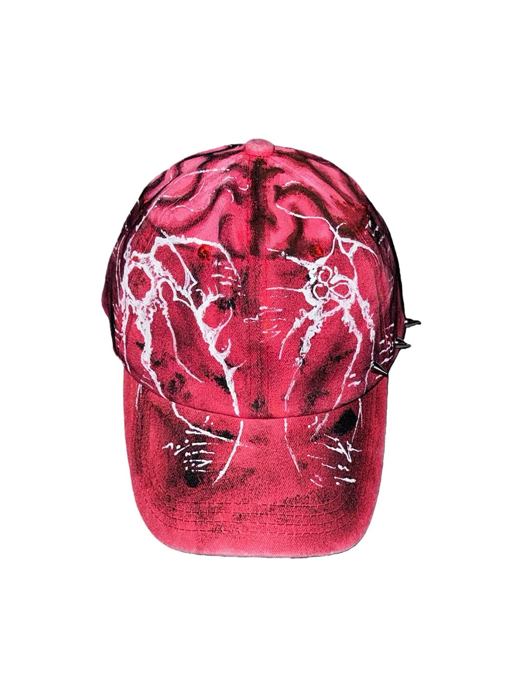 Carol's here | Hand-Painted Studded Brain Pattern Baseball Cap