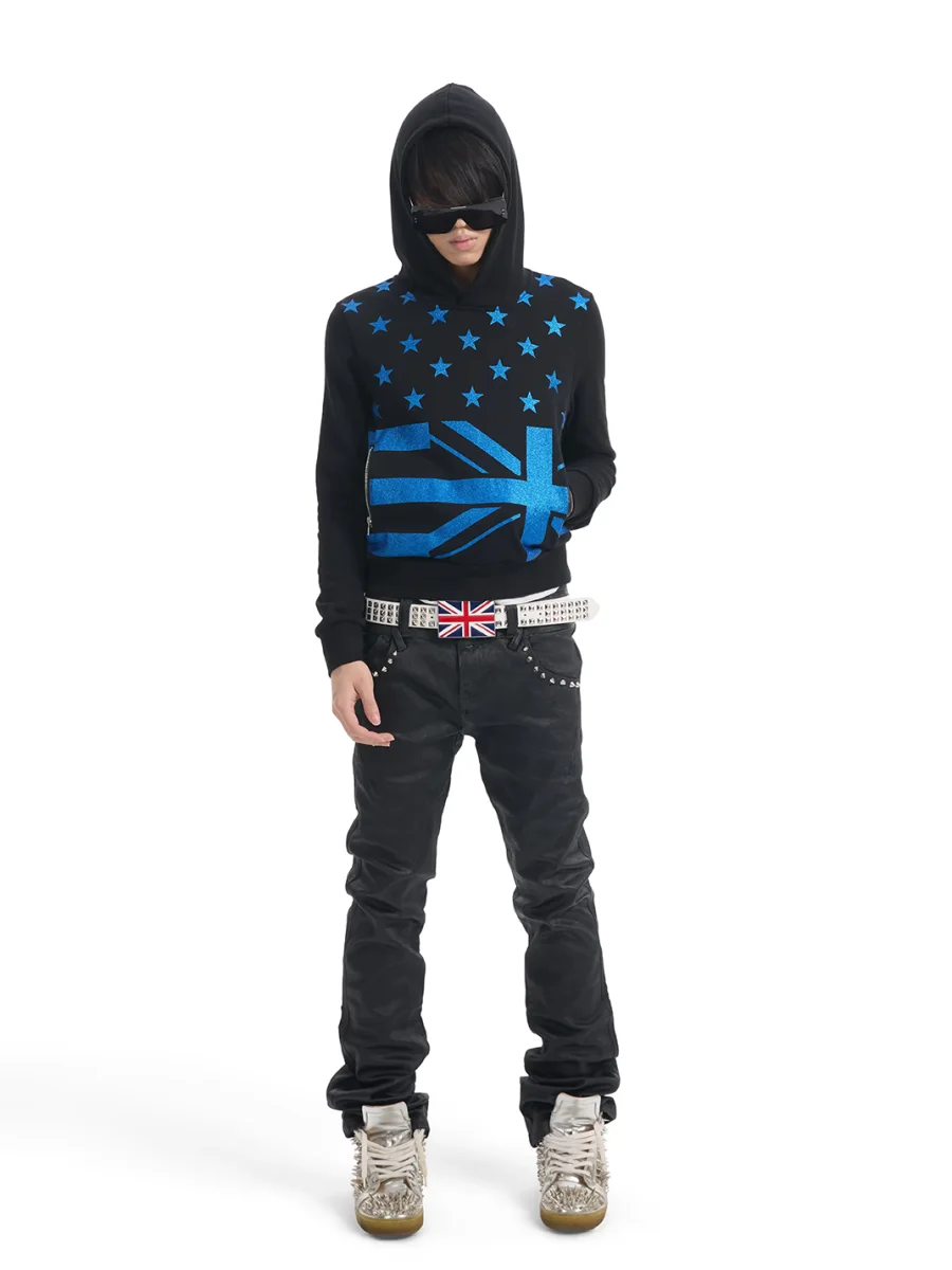 NumbAsia | Glitter Star Union Jack Fitted Hoodie - 4