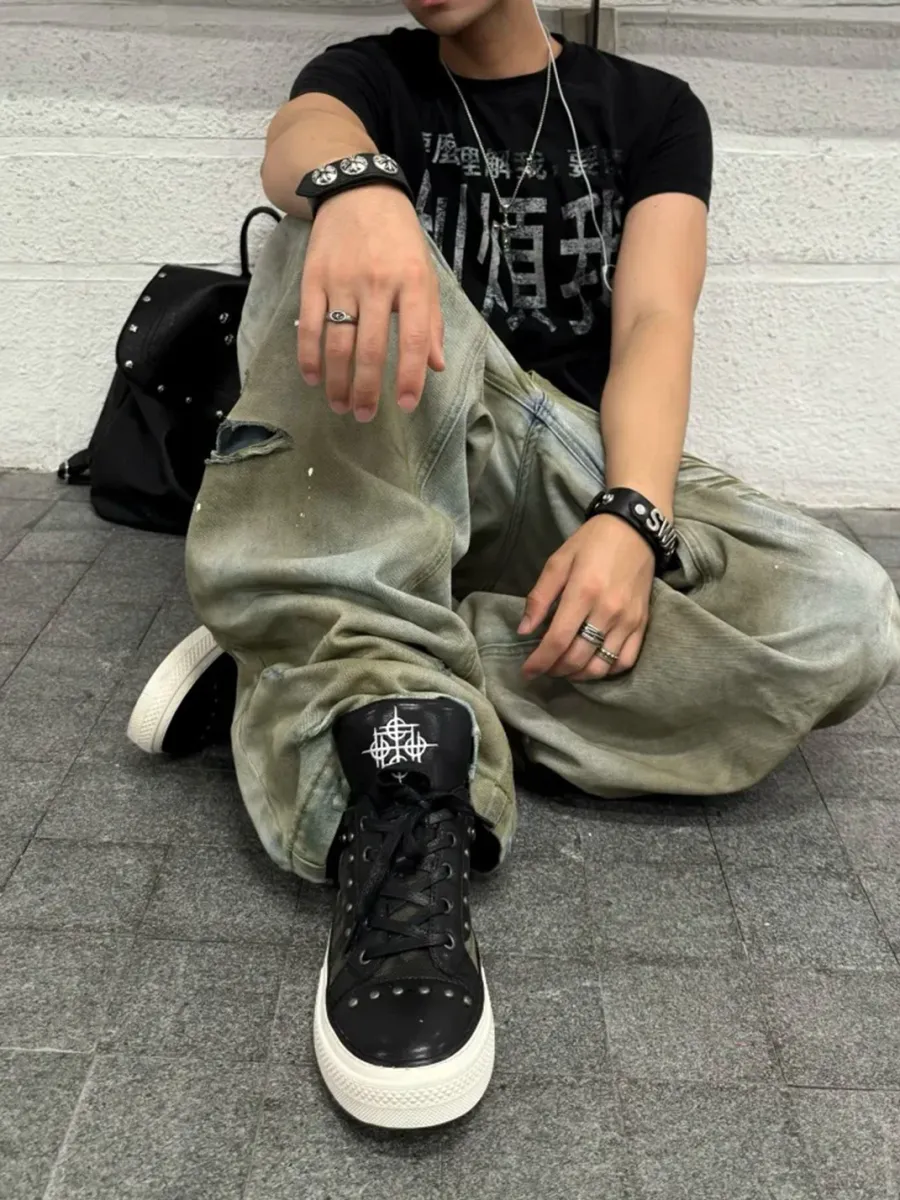 DETW | Camouflage Studded Platform Low Top Sneakers - 2