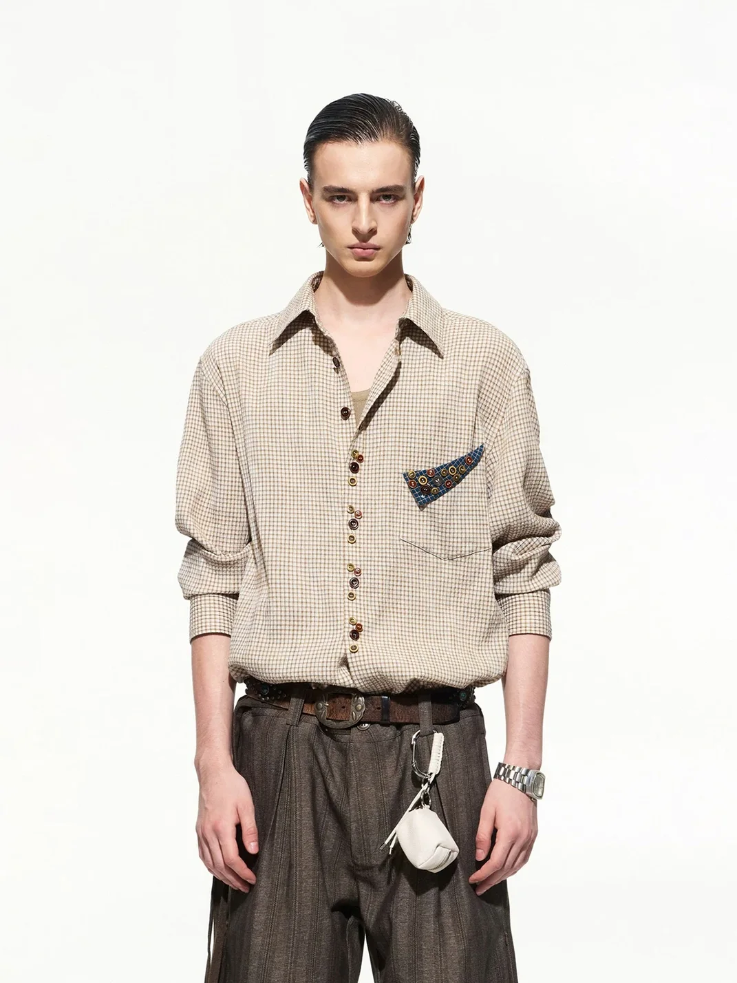 OPENFLY | Relaxed Drop Shoulder Fine Check Shirt
