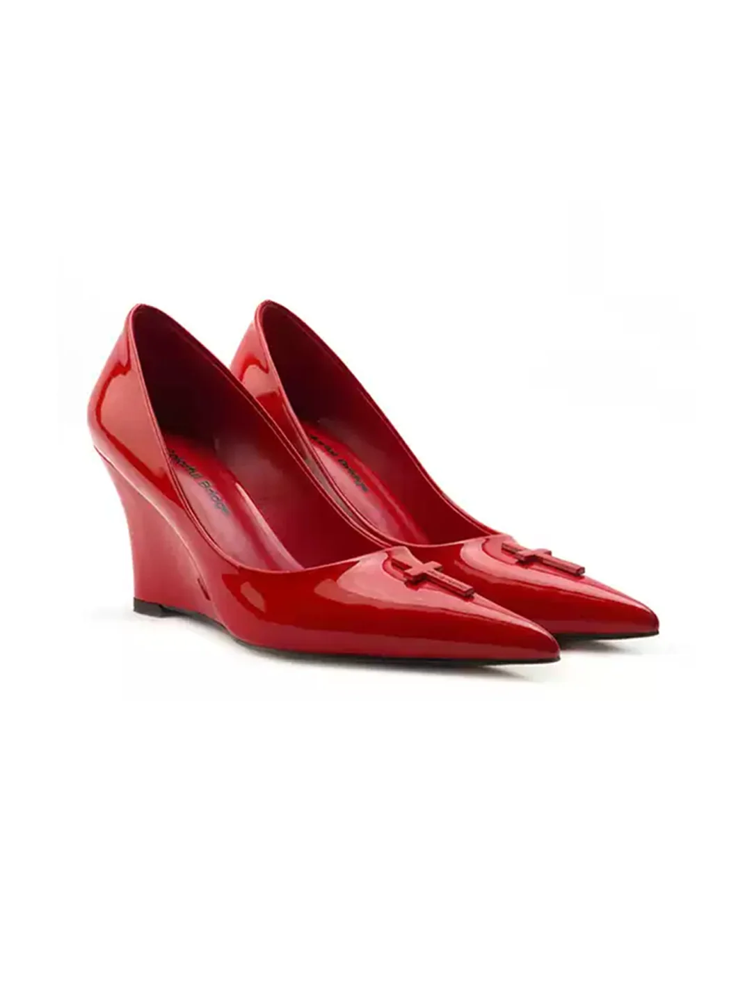 Colorful Bridge | Crucifix Pointed-Toe Wedge Heels