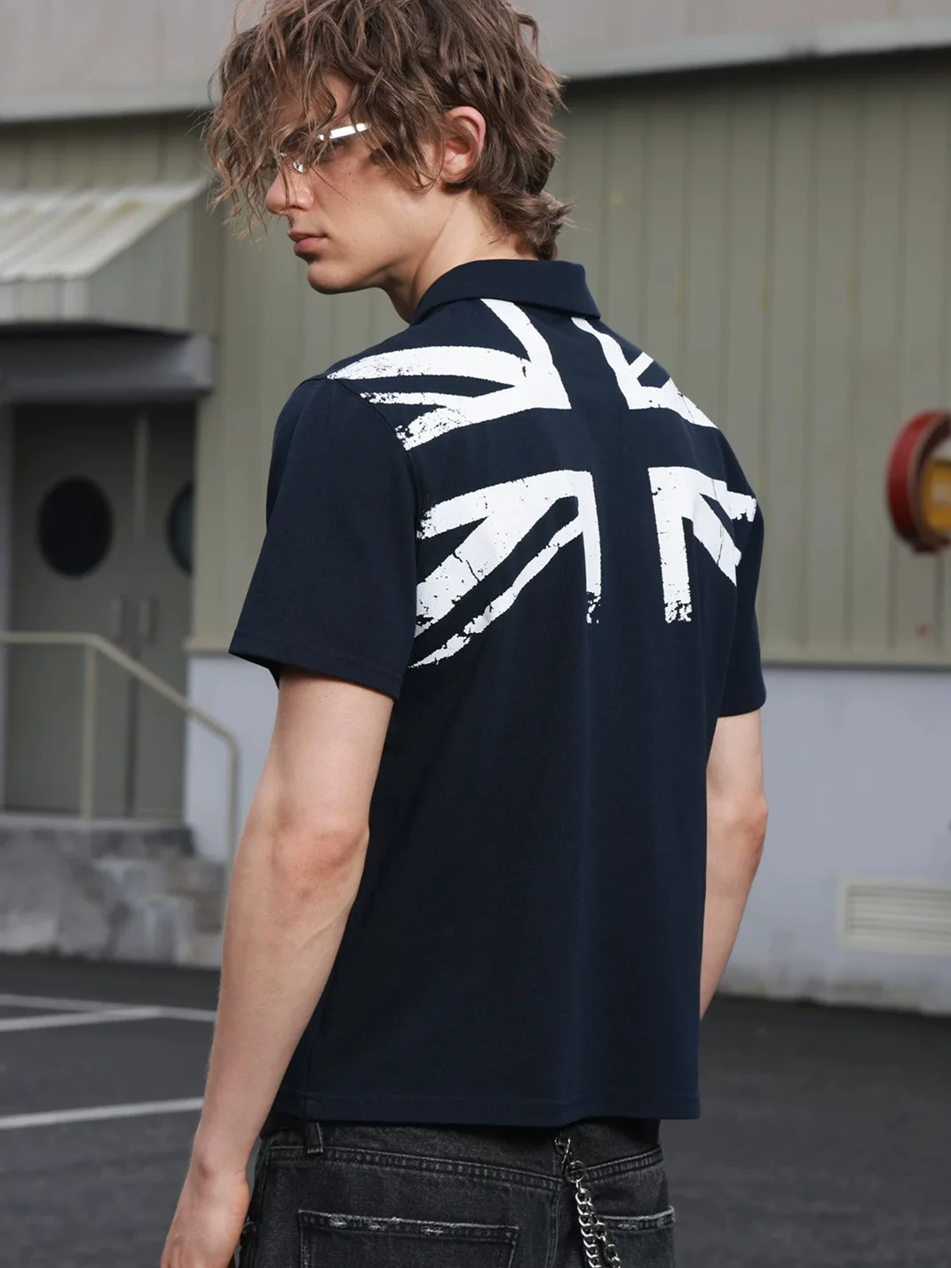 SAXGENWON | UK Flag Embroidered Short Sleeve Polo Shirt