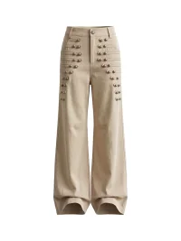FayChui | Metal Button Wide Leg Pants