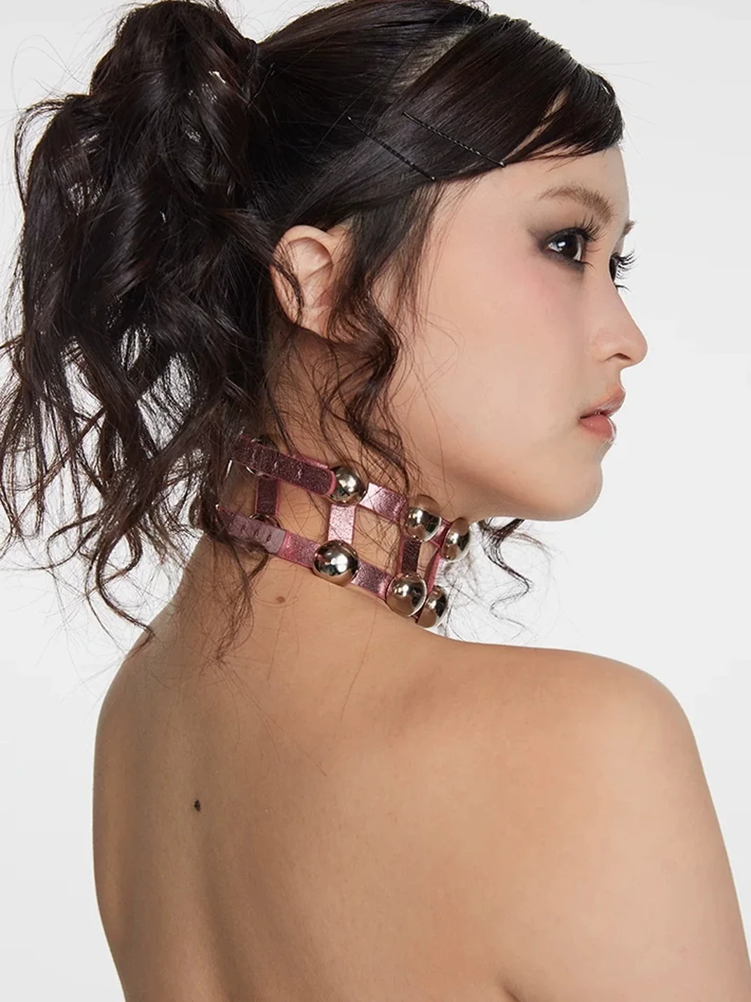 SchwarzGold | Adjustable Metal Ball PU Choker