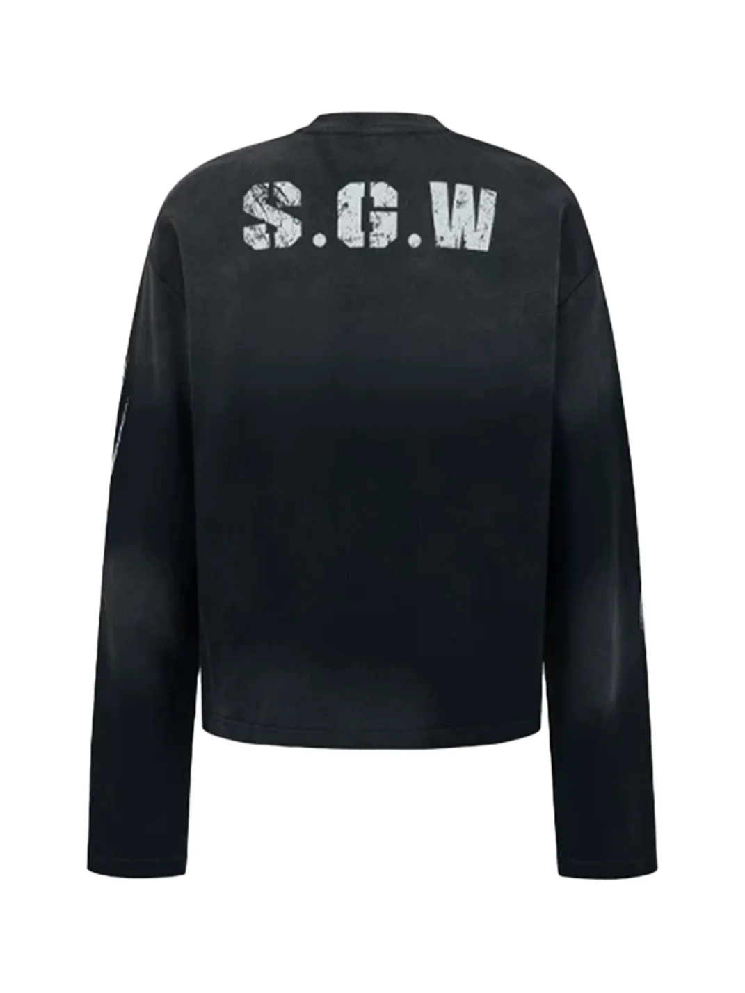 SAXGENWON | Washed Distressed Graphic Sweatshirt And Sweatpants Set