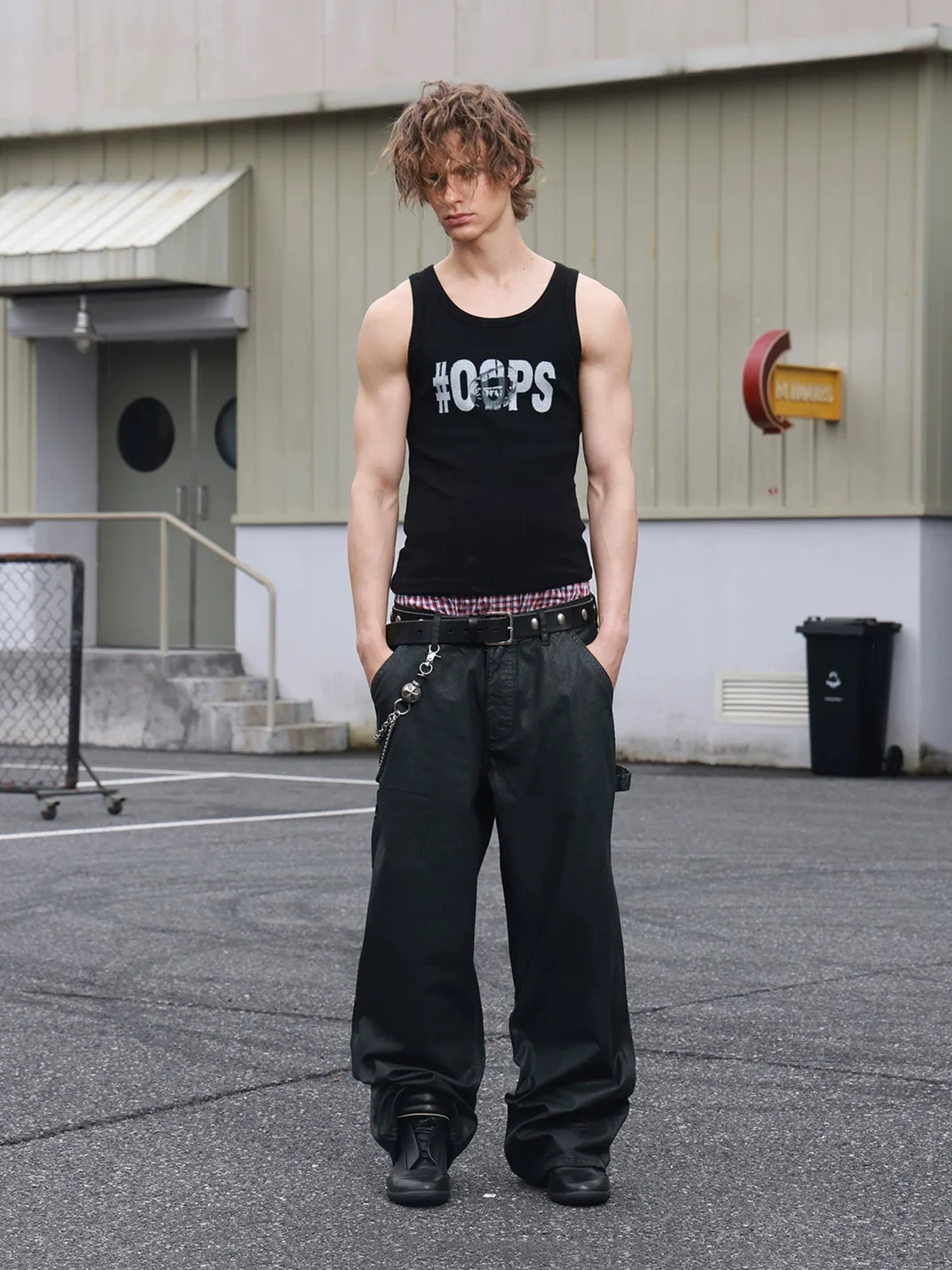 SAXGENWON | Slogan Print Slim Fit Stretch Tank Top