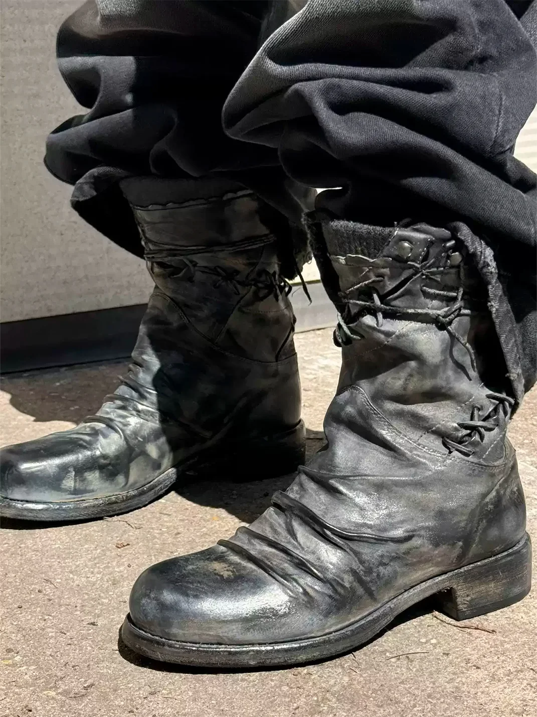 VOWPROGRESS | Washed Horsehide Combat Boxing Boots