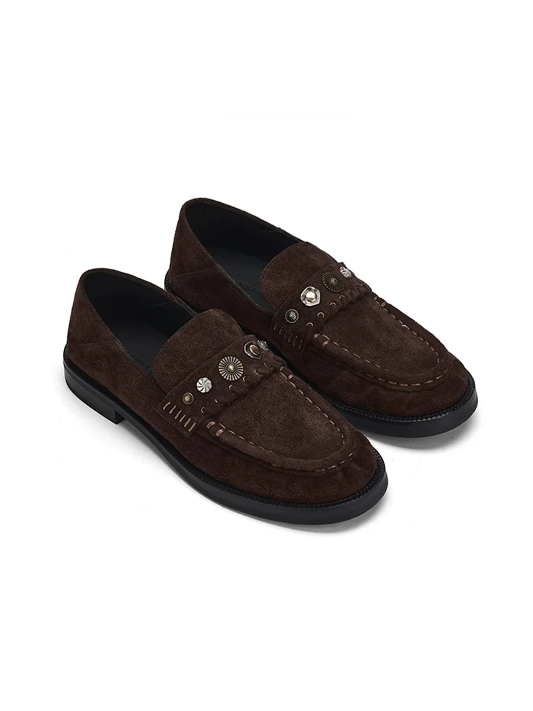 Arcadiagyal | Studded Suede Leather Loafers