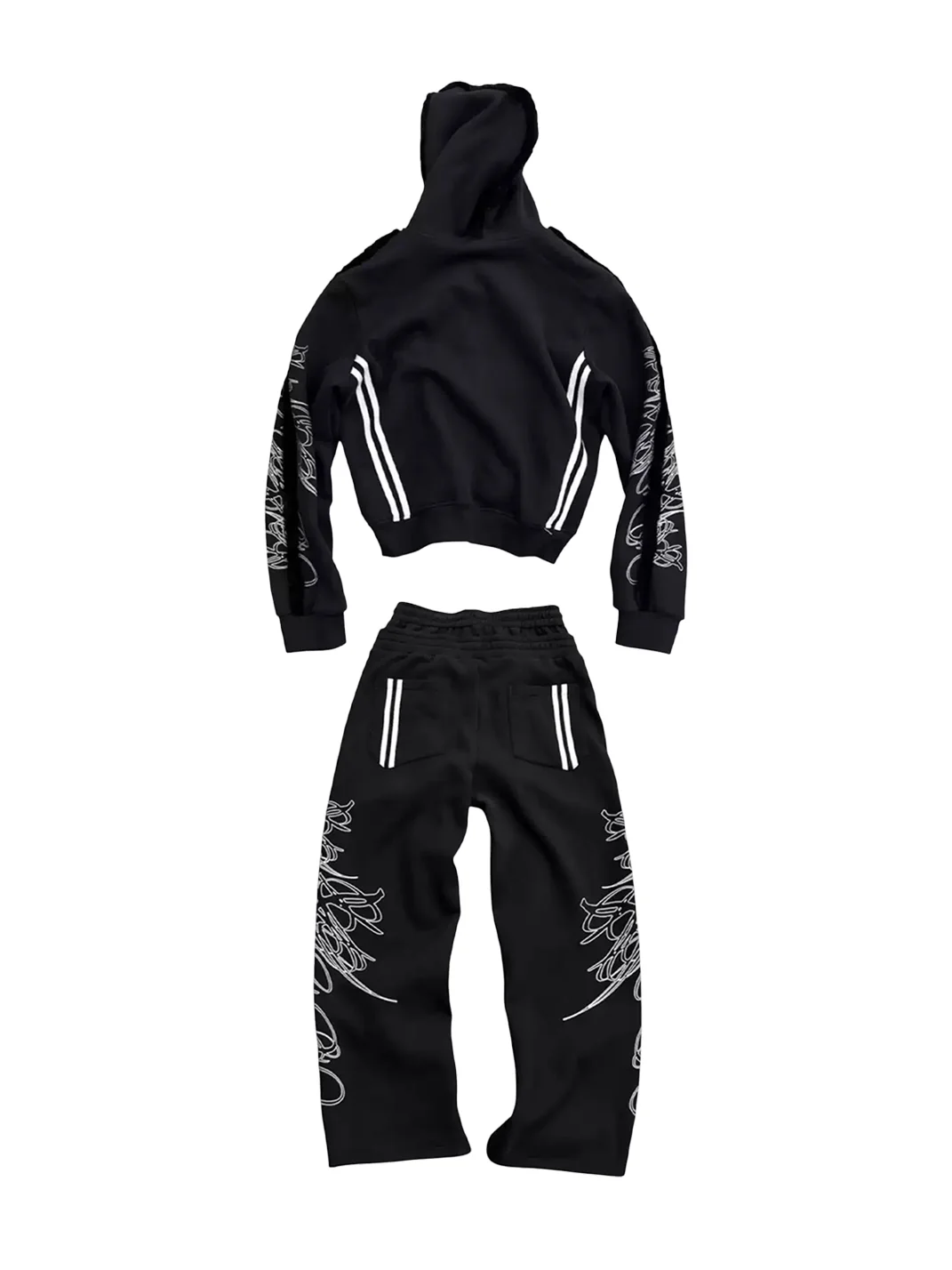SAXGENWON | Silver Thorn Print Hoodie Sweatpants Set