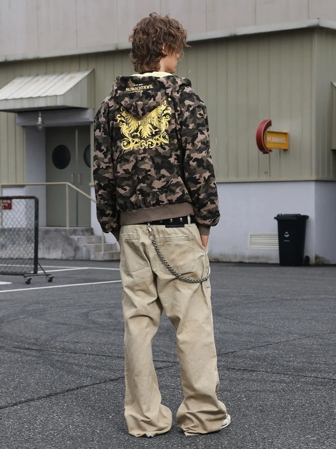 SAXGENWON | Reversible Camouflage Waffle Cropped Zip Hoodie