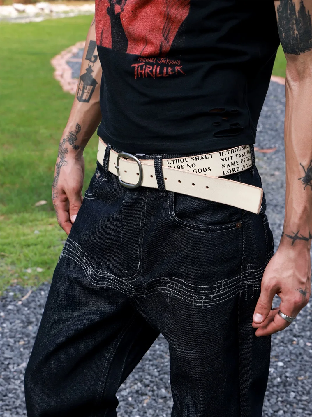 VOWPROGRESS | Ten Commandments Text Print Belt