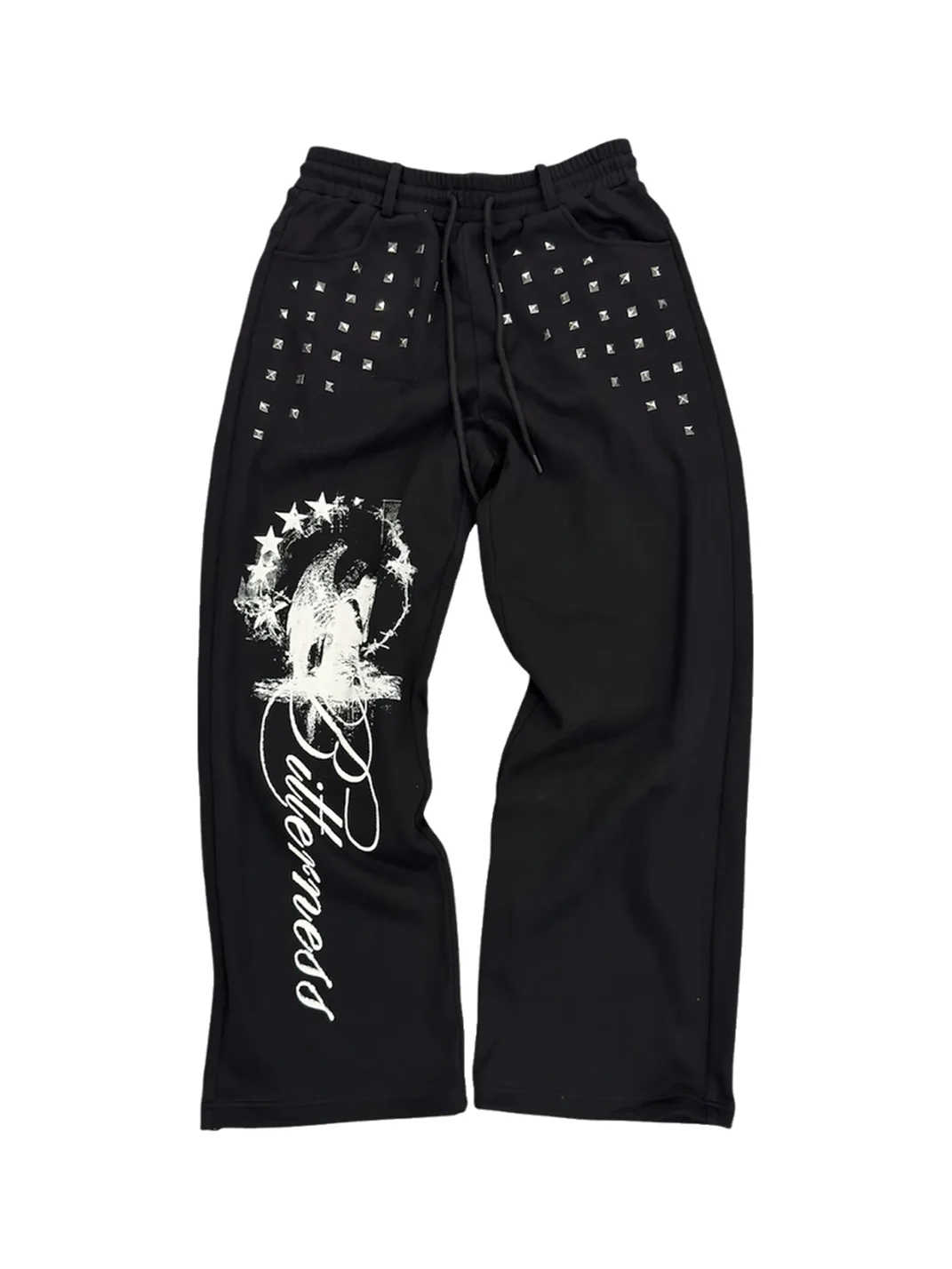 SAXGENWON | Studded Graphic Wide Leg Sweatpants