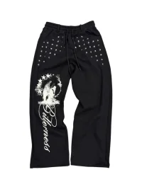 SAXGENWON | Studded Graphic Wide Leg Sweatpants