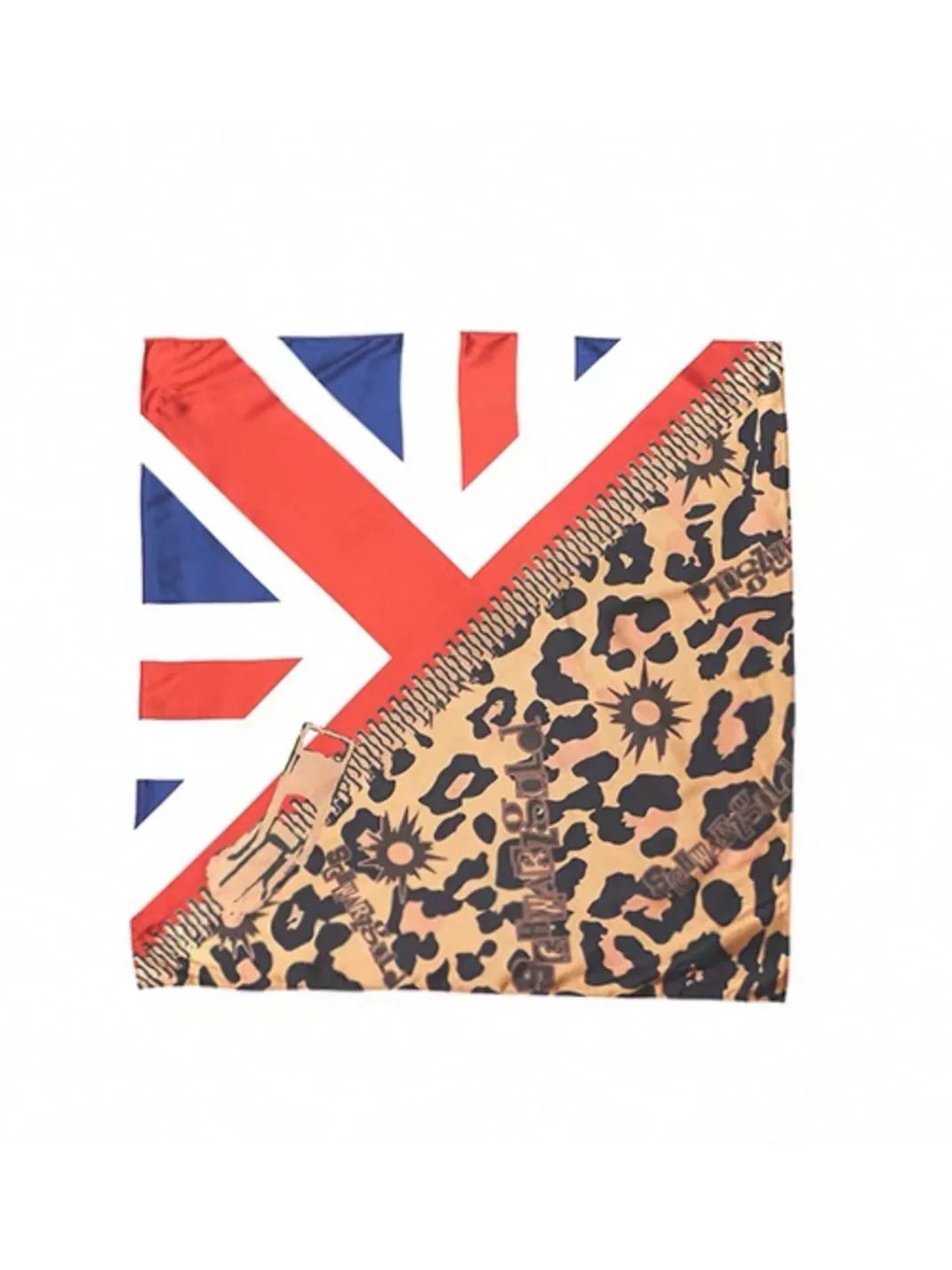 SchwarzGold | Leopard Union Jack Patchwork Square Scarf