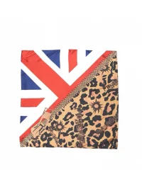 SchwarzGold | Leopard Union Jack Patchwork Square Scarf