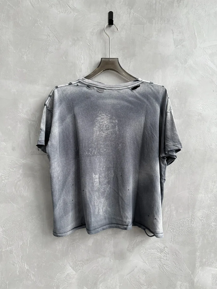 VOWPROGRESS | Distressed Washed Graphic Short Sleeve T-Shirt - 4