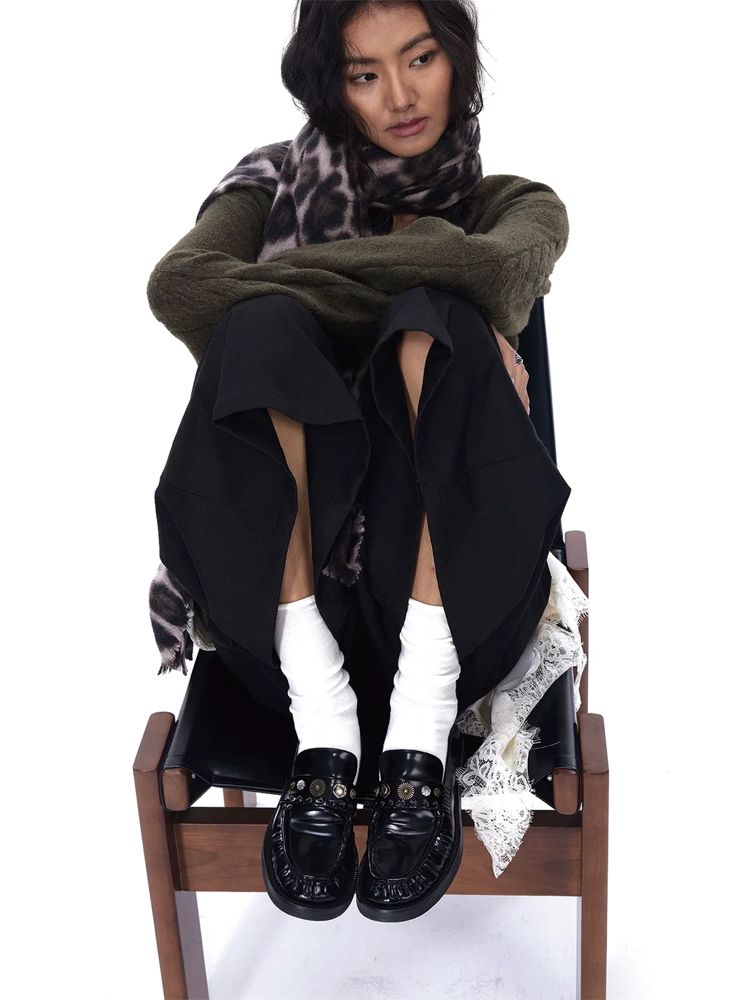 Arcadiagyal | Studded Suede Leather Loafers