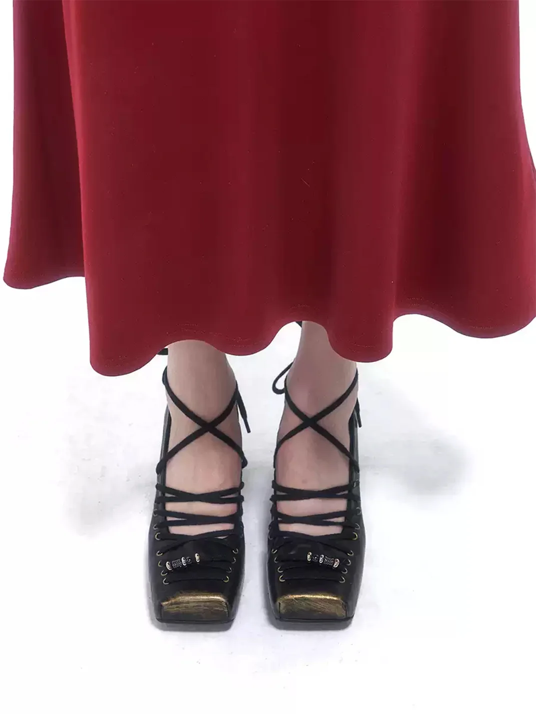 Arcadiagyal | Retro Square Toe Block Heel Shoes