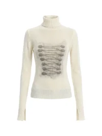 FayChui | Printed Slim Fit Cashmere Wool Turtleneck Sweater