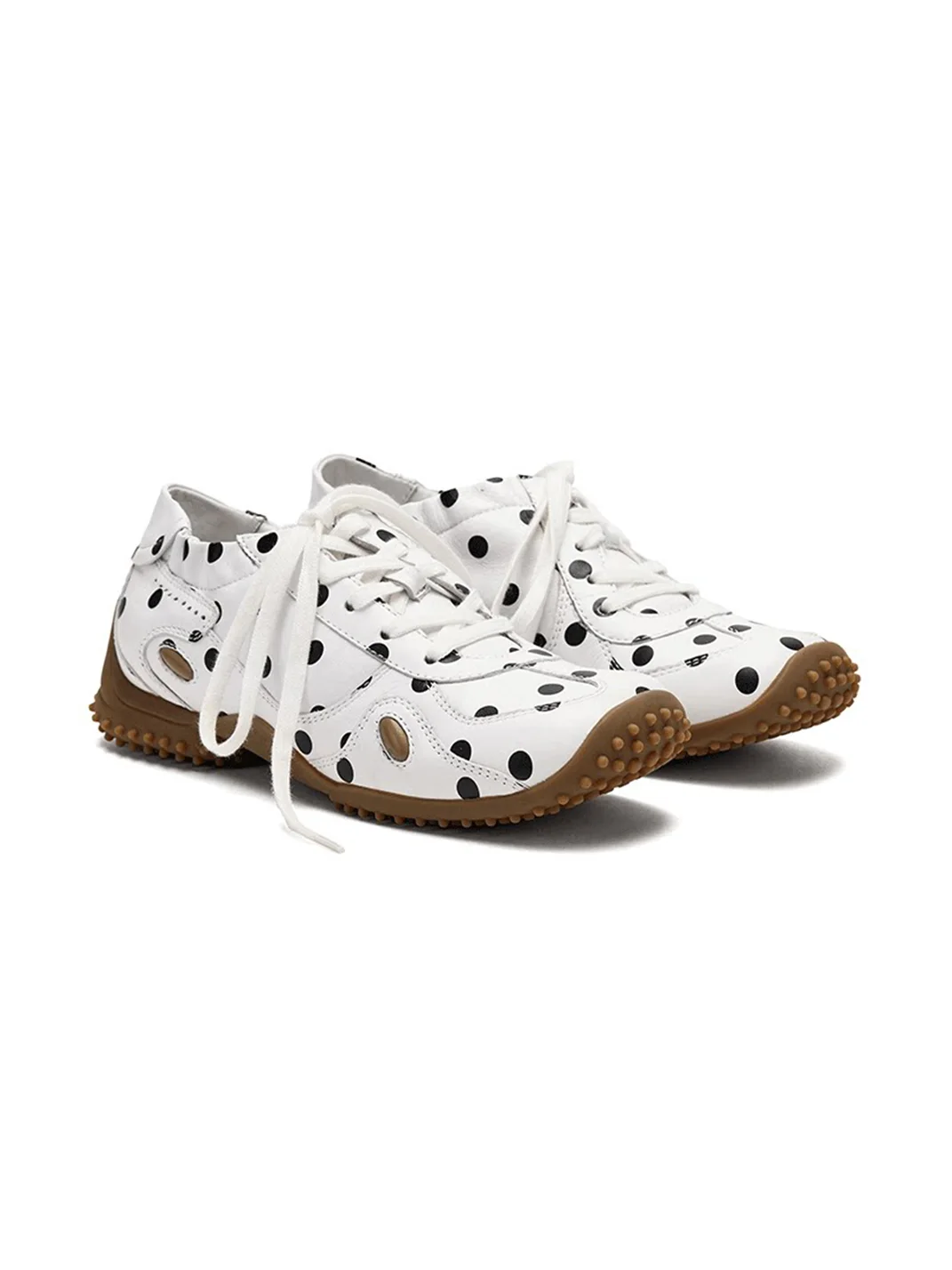 Arcadiagyal | Square Toe Polka Dot Suede Sneakers