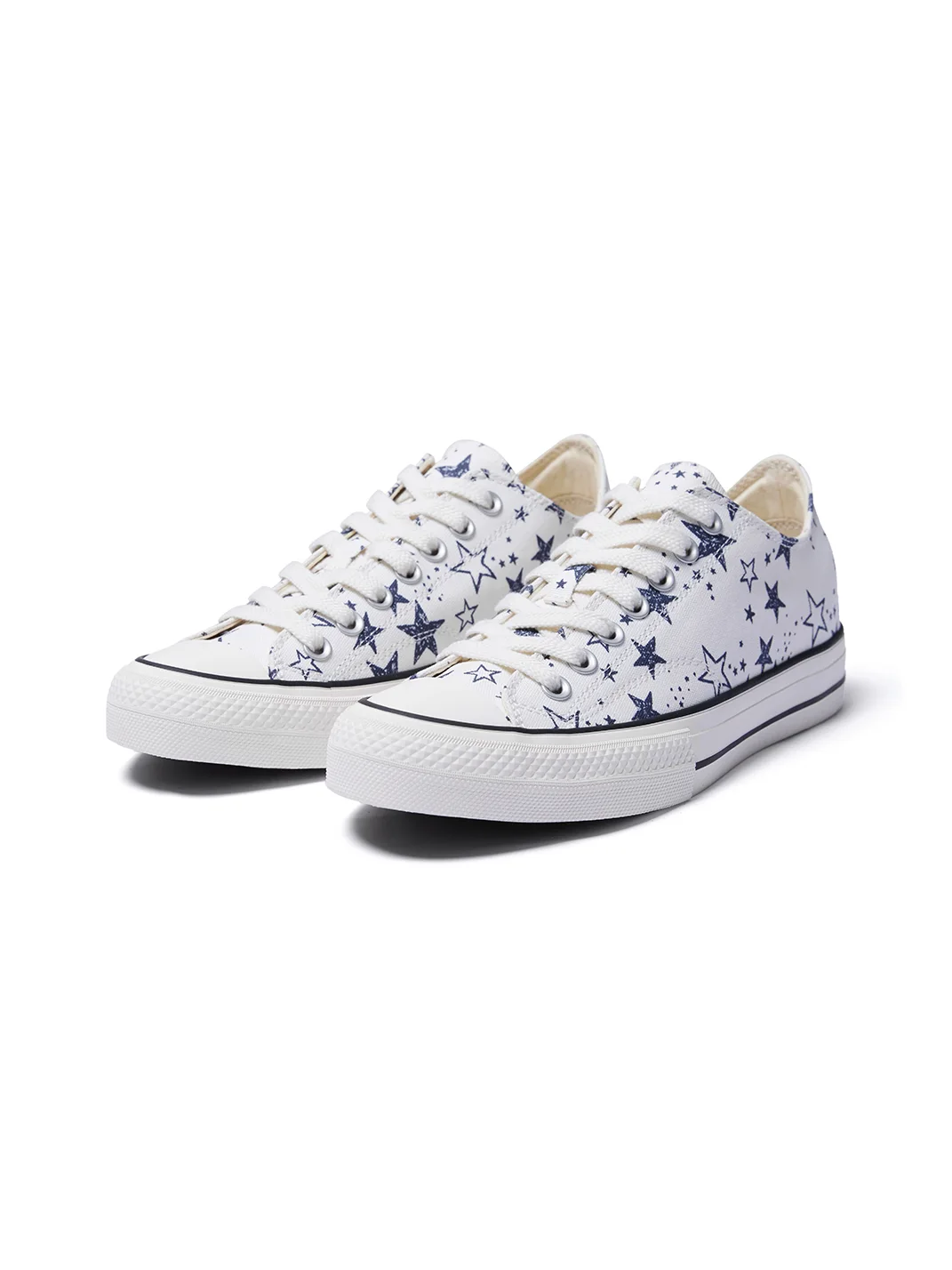 VOWPROGRESS | 1970s Leopard Star Low-Top Platform Canvas Sneakers